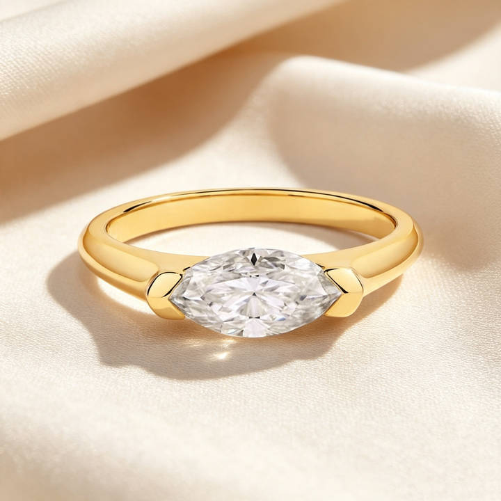 Marquise Solitaire Moissanite Ring