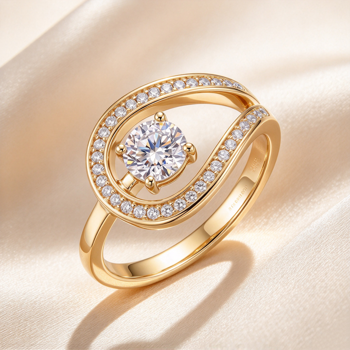 Geometric Wrap Pavé Ring
