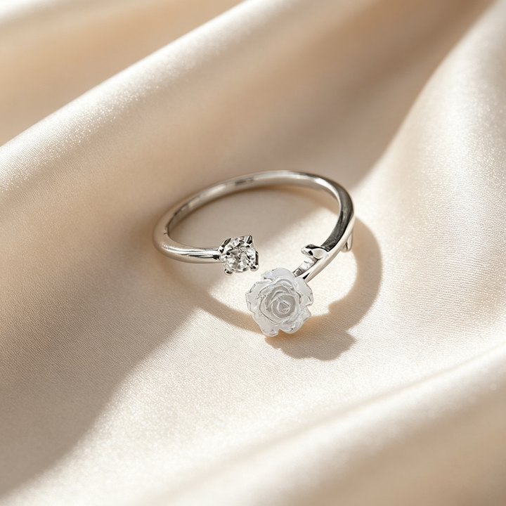 Camellia Stackable Two‑Piece Open Ring Set