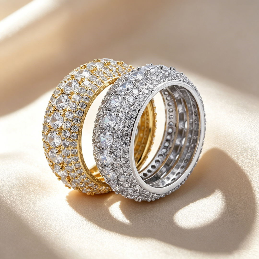 All Over Pave Wide Statement Ring