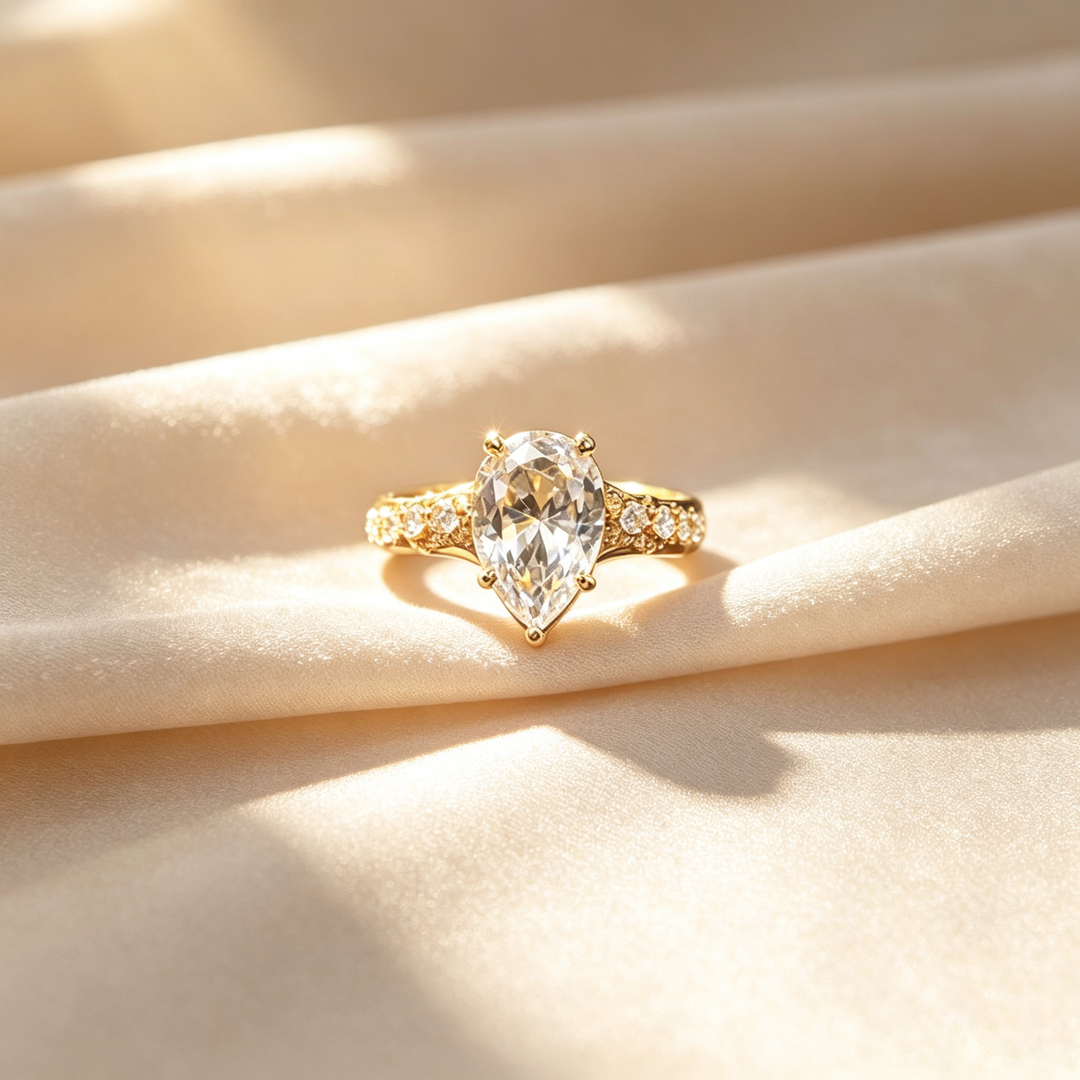 Vintage Pear-Shaped Pear Ice‑Cut Ring
