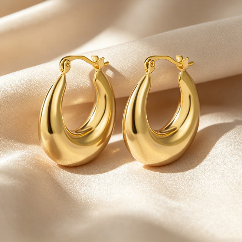 Elegant Classic Smooth Hoop Earrings