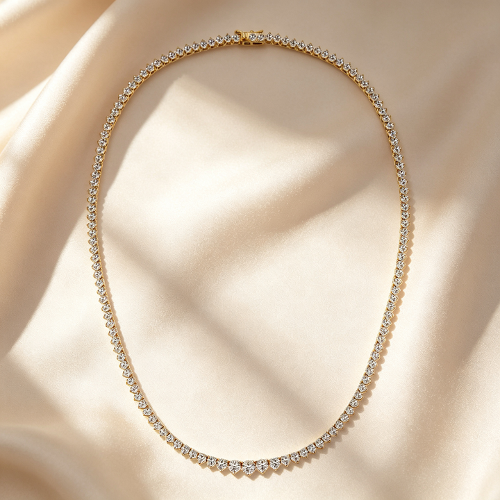 Round Gradient Tennis Necklace
