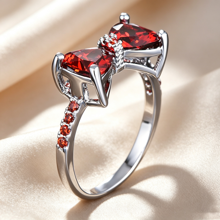 Heart Gem Bow Knot Ring