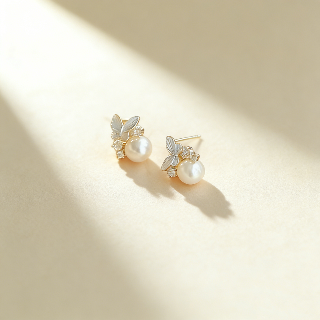 Butterfly Pearl Earrings