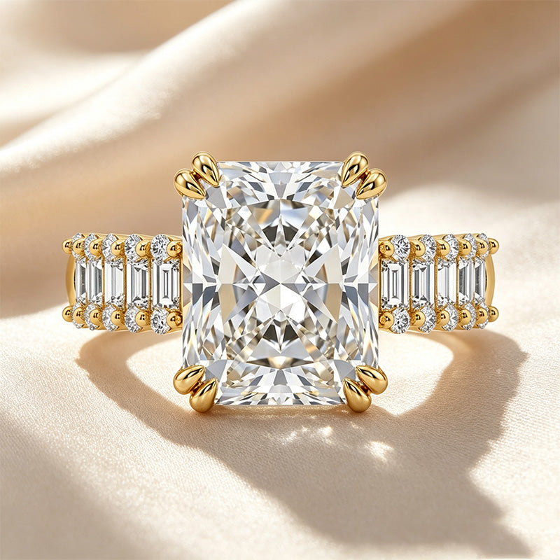 Ice‑Cut Side Baguette Accent Ring