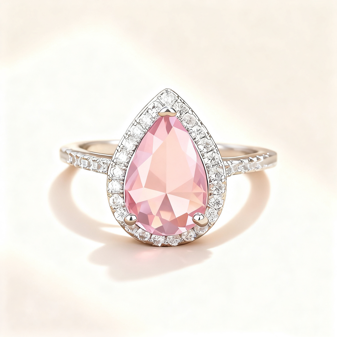 Pink Crystal Pavé Ring