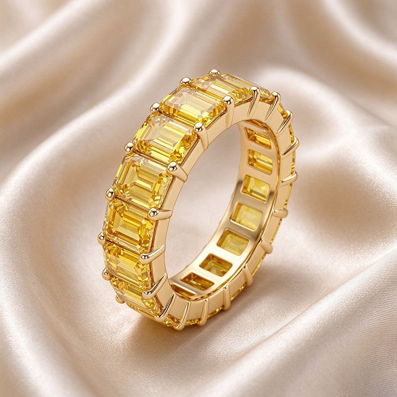 Emerald Cut Full Eternity Band Collection