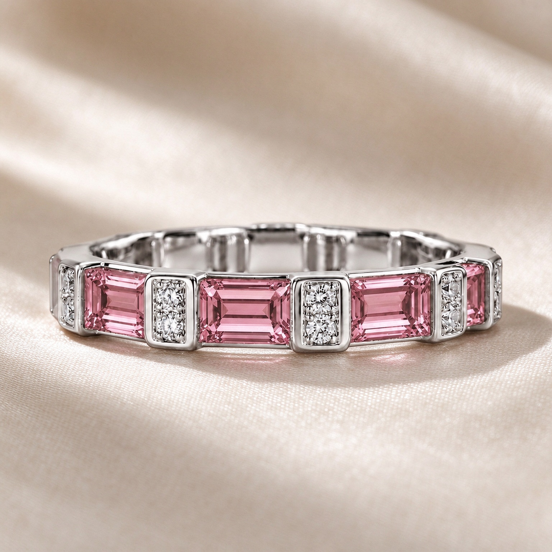 Baguette Bezel Pavé Eternity Band