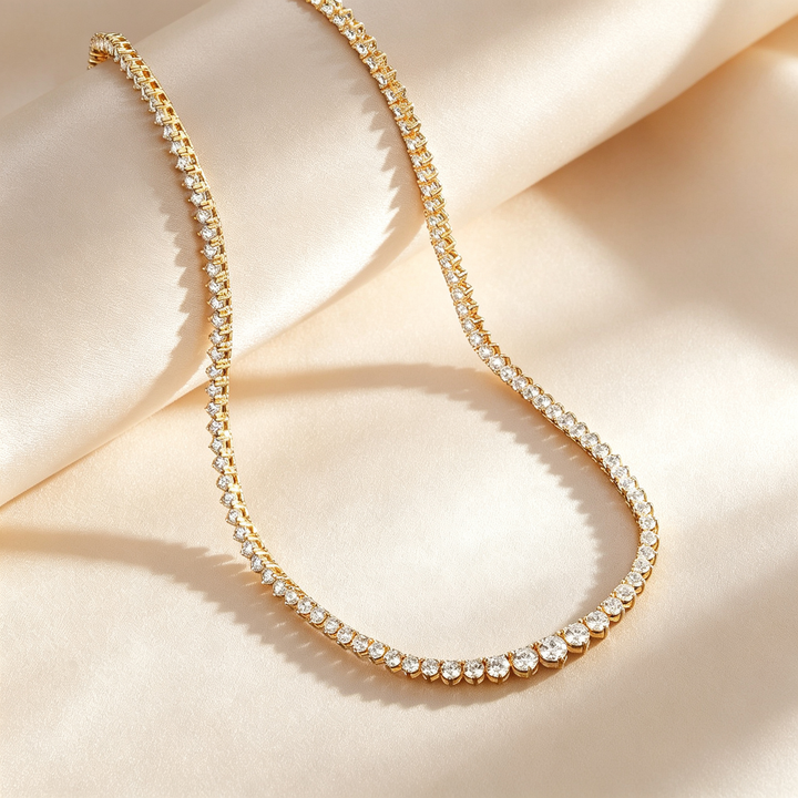 Round Gradient Tennis Necklace