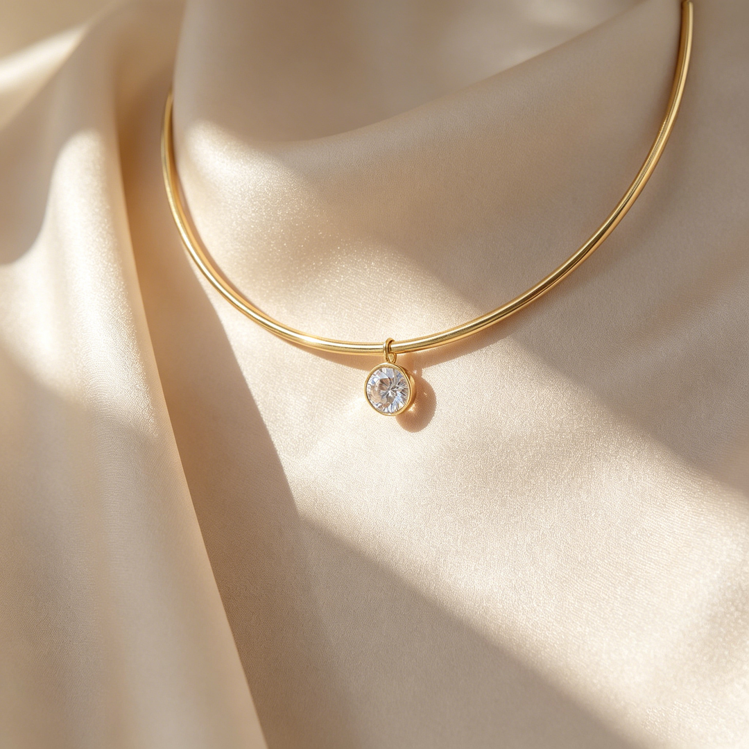 Full Moon Star Diamond Teardrop Necklace