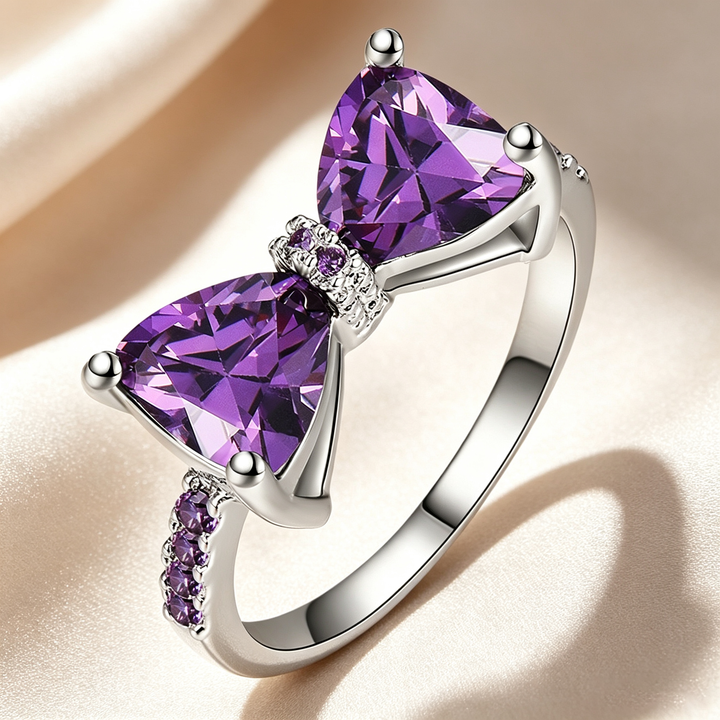 Heart Gem Bow Knot Ring