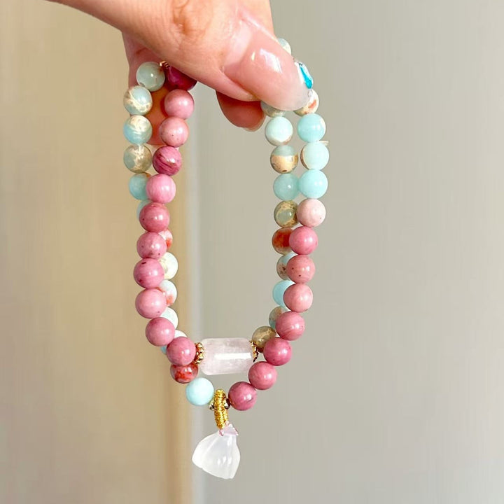 Pink Blue Stone Ballad �?Longevity Stone  Bracelet