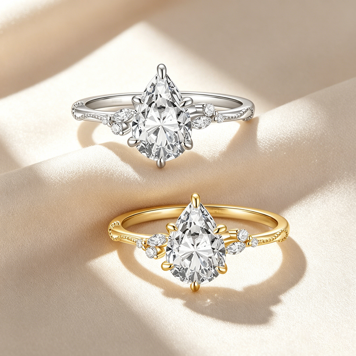 Vine Water Drop Garden Diamond Ring