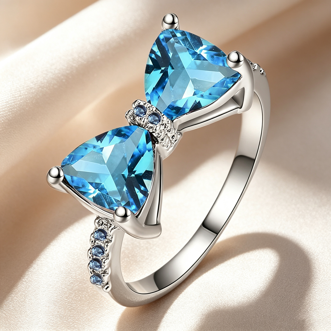 Heart Gem Bow Knot Ring