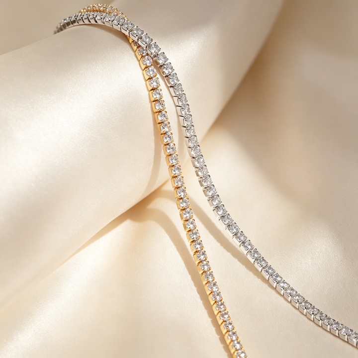Classic Minimalist Round Cut Tennis Bracelet