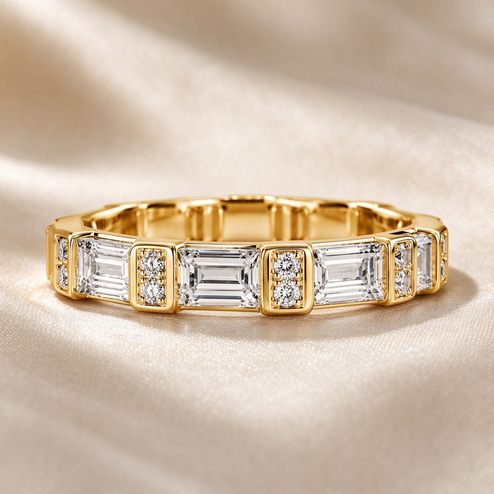 Baguette Bezel Pavé Eternity Band