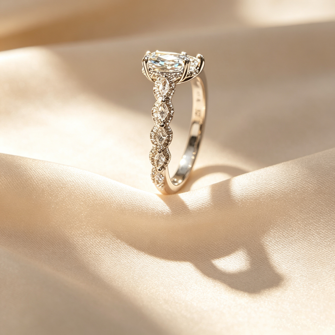 Vintage Pear-Shaped Pear Ice‑Cut Ring