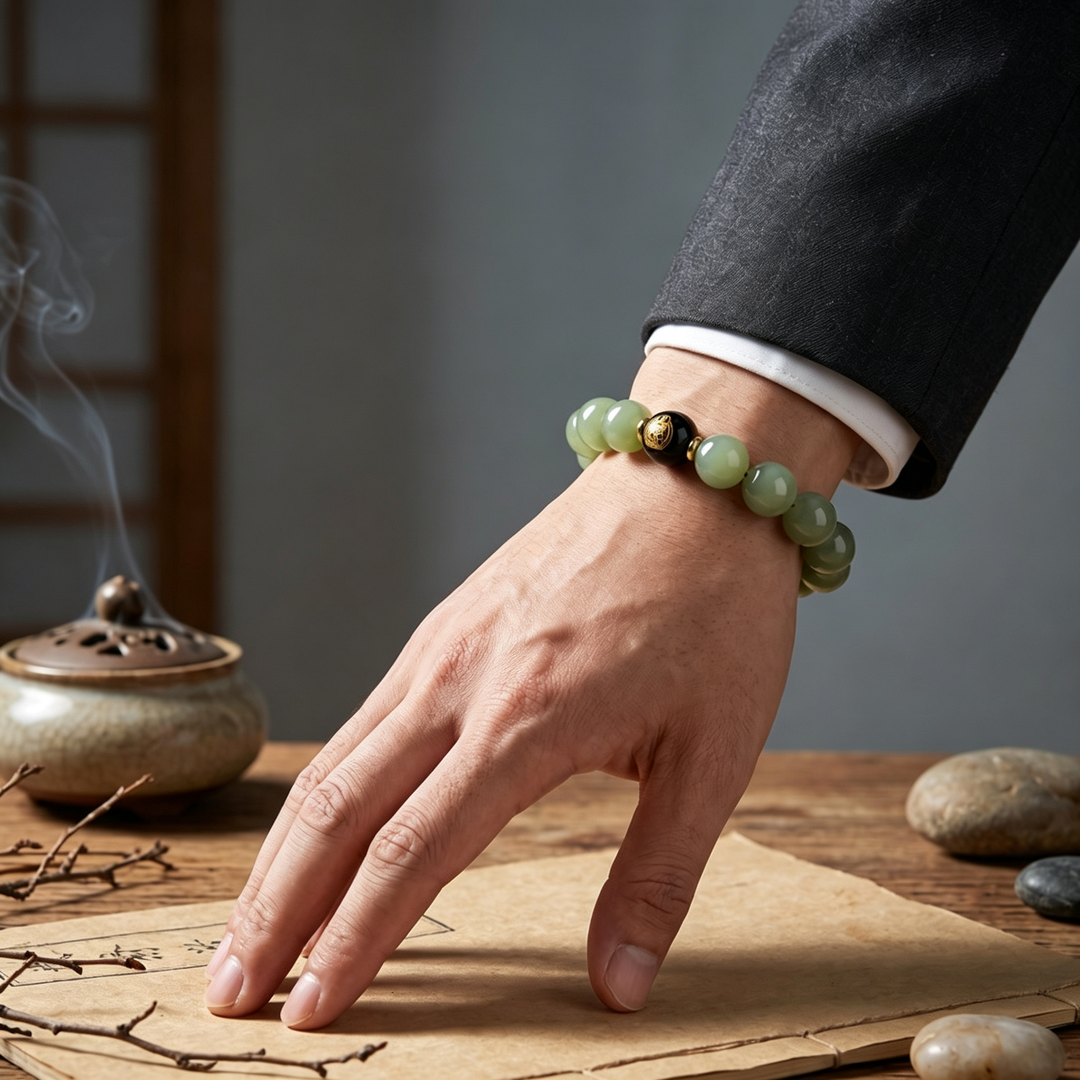 Hetian Jade Zodiac Guardian Beaded Bracelet