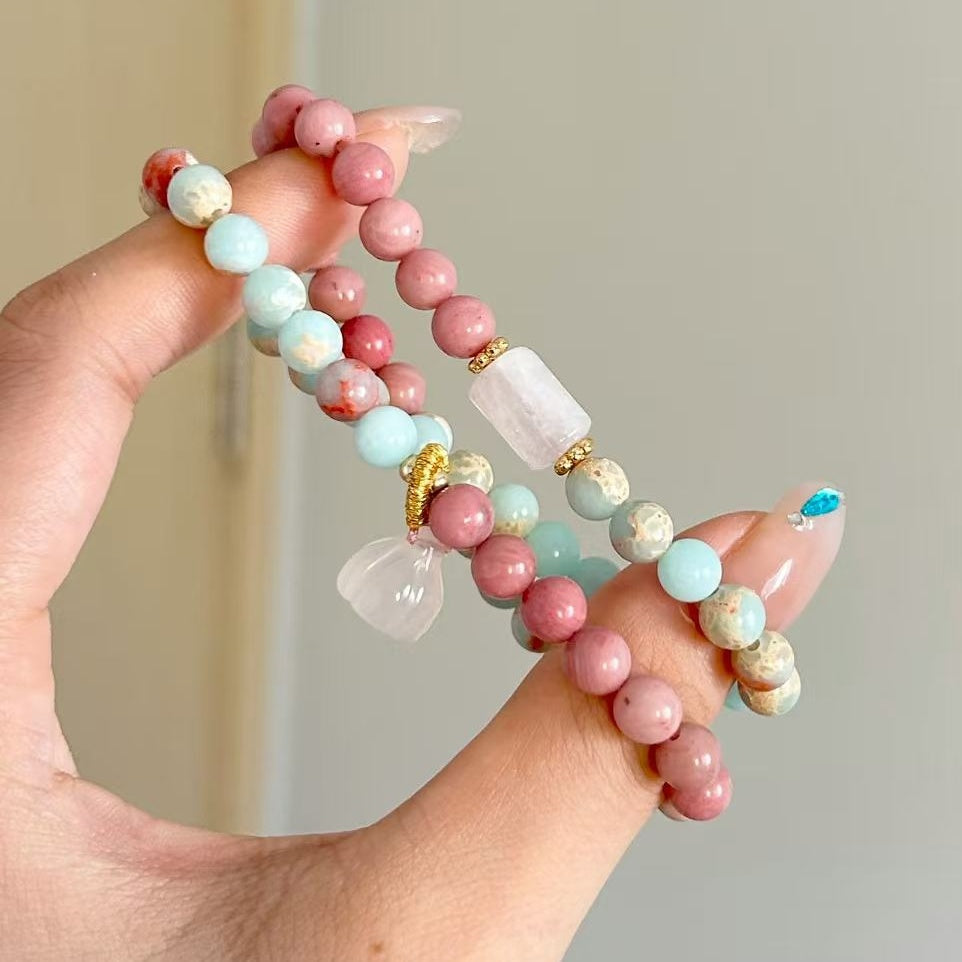 Pink Blue Stone Ballad �?Longevity Stone  Bracelet