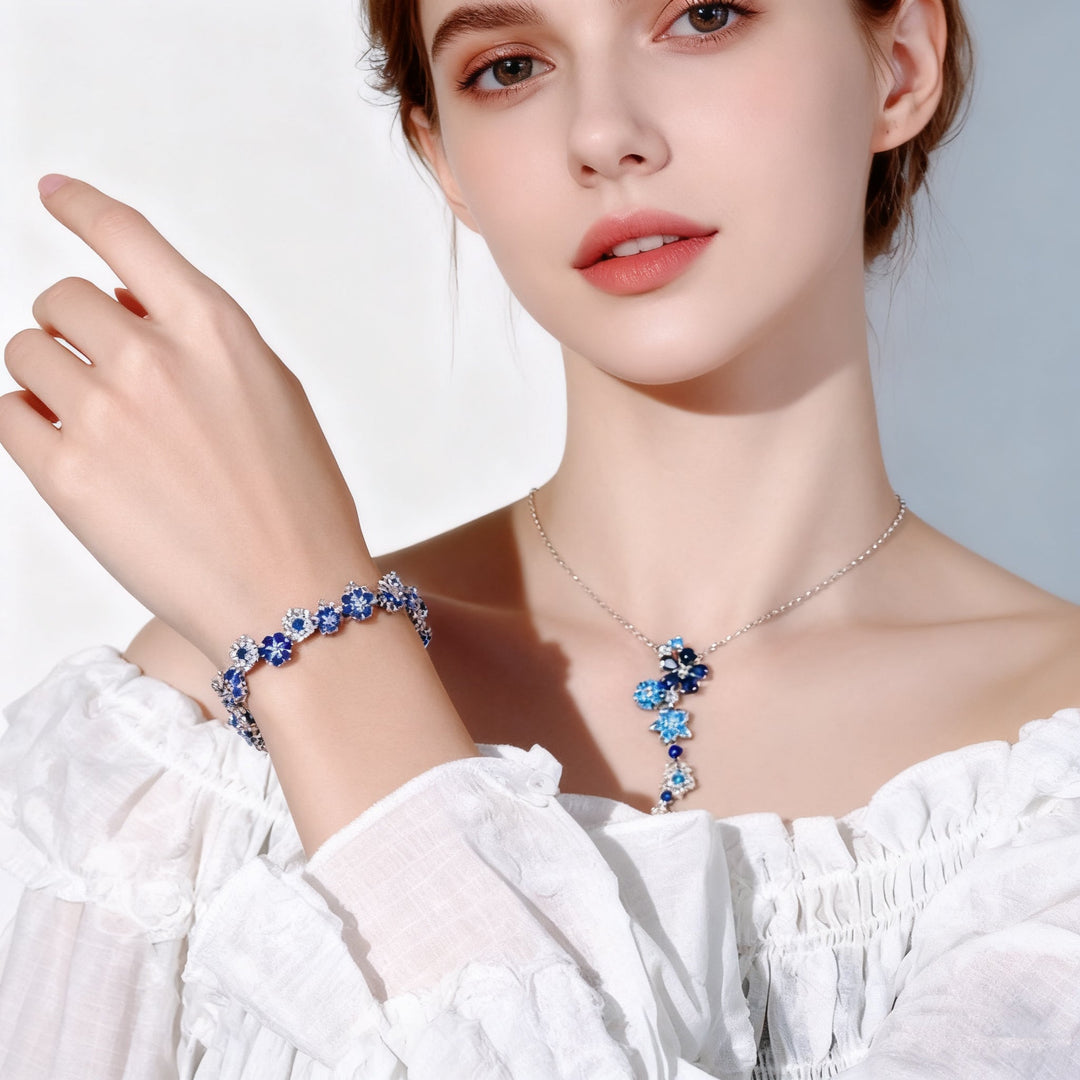 Camellia Crystal Necklace &amp; Bracelet