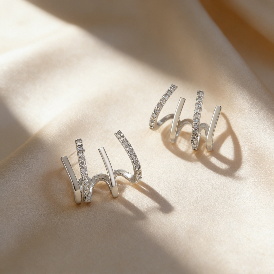 Elegant Four-Prong Stud Earrings
