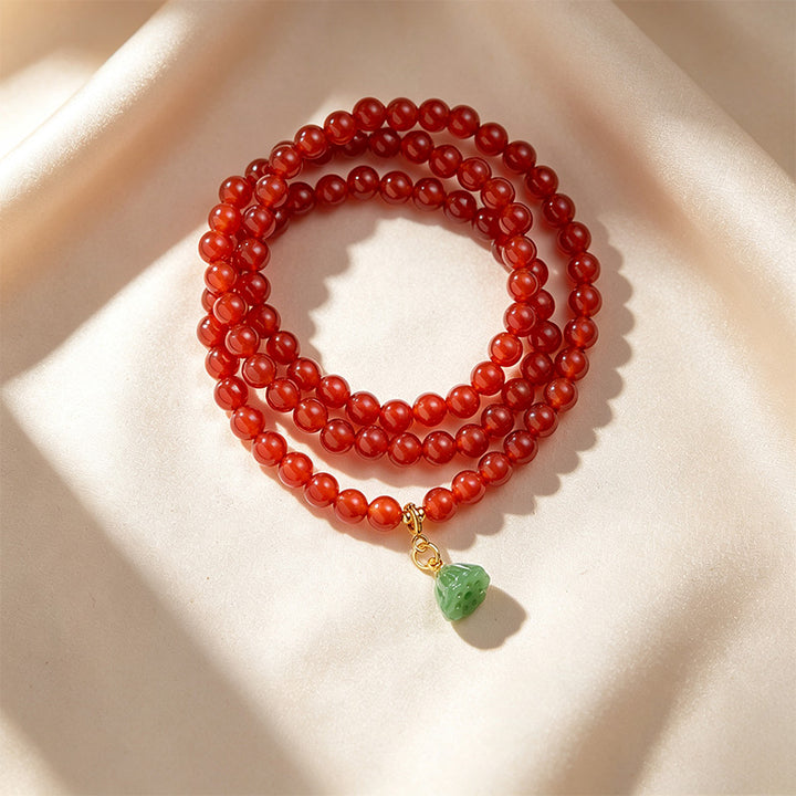 Green Sandalwood &amp; Agate Beaded Bracelet Collection