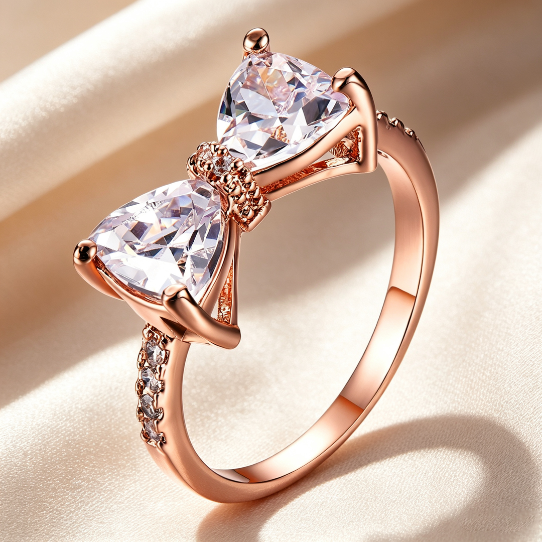 Heart Gem Bow Knot Ring
