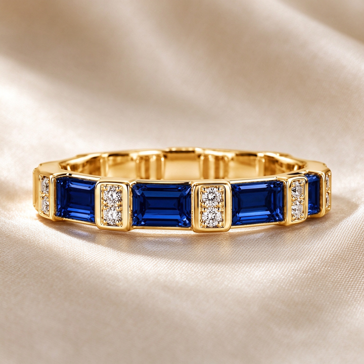 Baguette Bezel Pavé Eternity Band