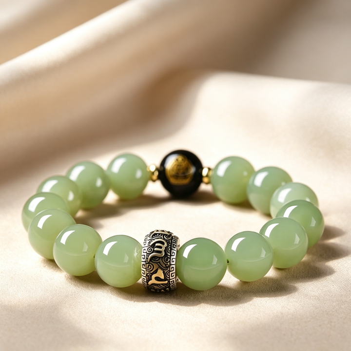 Hetian Jade Zodiac Guardian Beaded Bracelet