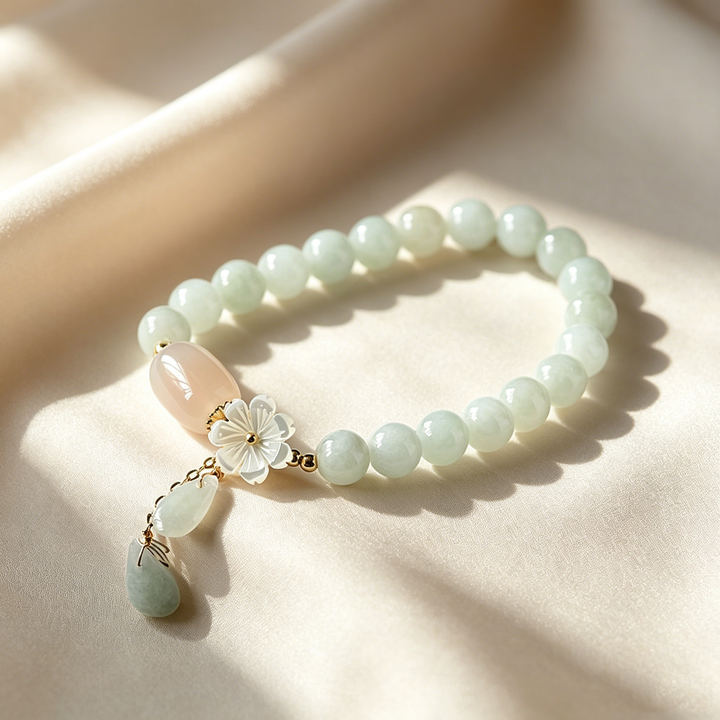 Natural Dewdrop Tassel Jadeite Bracelet