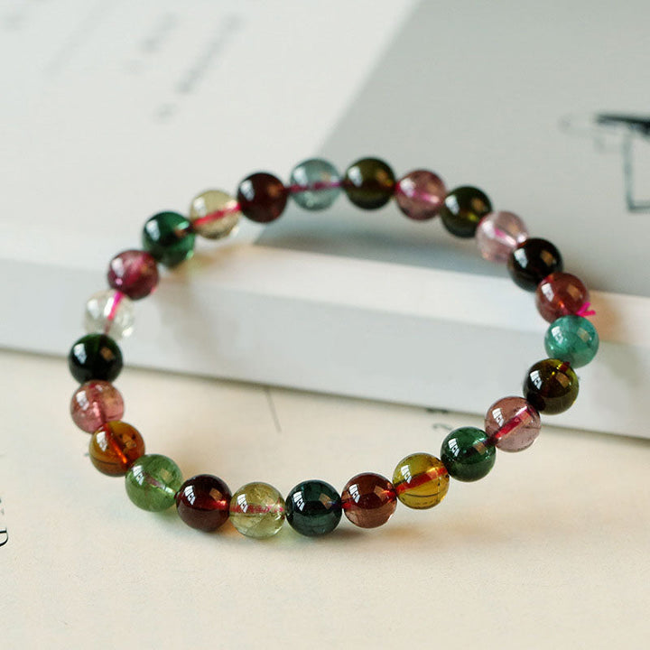 Single-loop Candy Color Natural Agate Bracelet