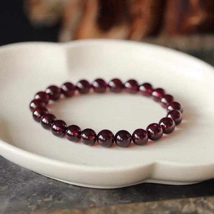 Single Loop Natural Garnet Bracelet