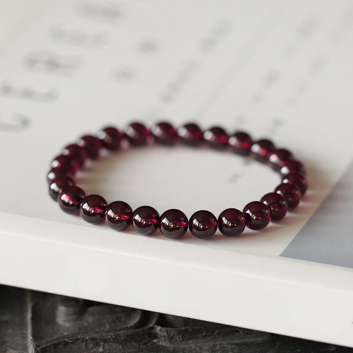 Single Loop Natural Garnet Bracelet