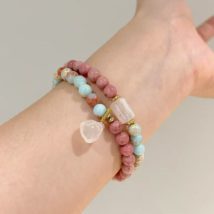 Pink Blue Stone Ballad �?Longevity Stone  Bracelet