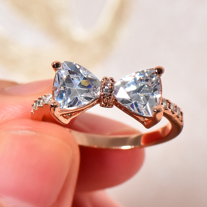 Heart Gem Bow Knot Ring