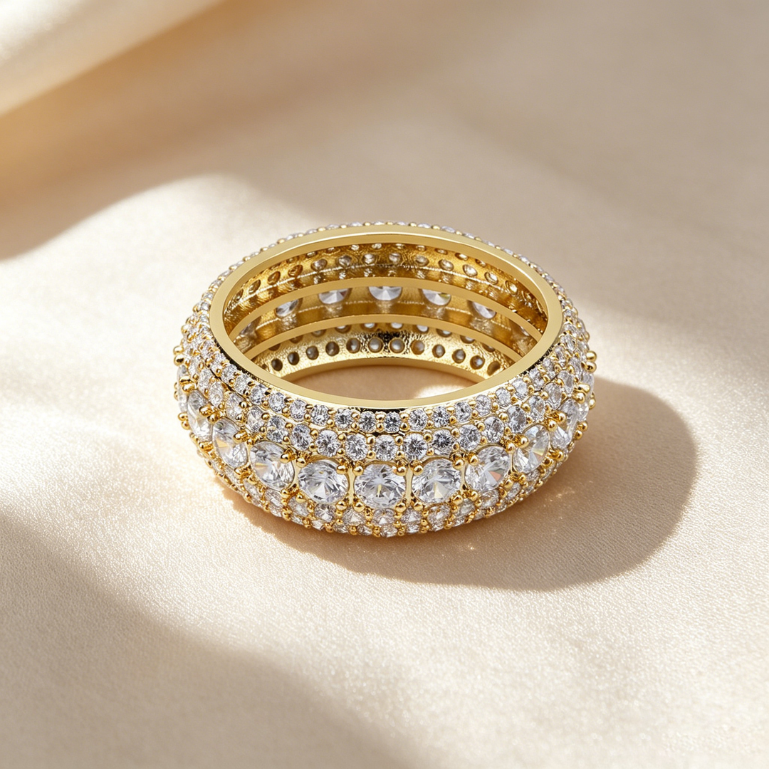 All Over Pave Wide Statement Ring