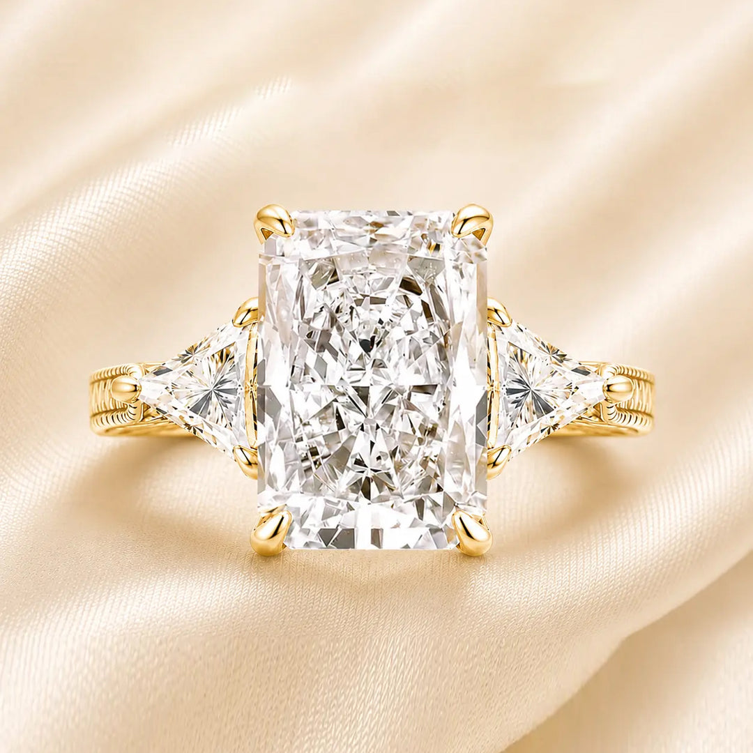 Radiant-Cut Three-Stone Vintage Ring