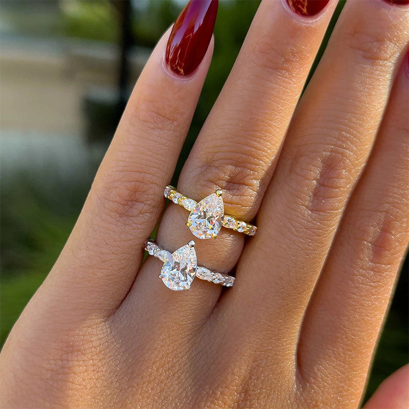 Pear‑Shaped Alternating Marquise Ring