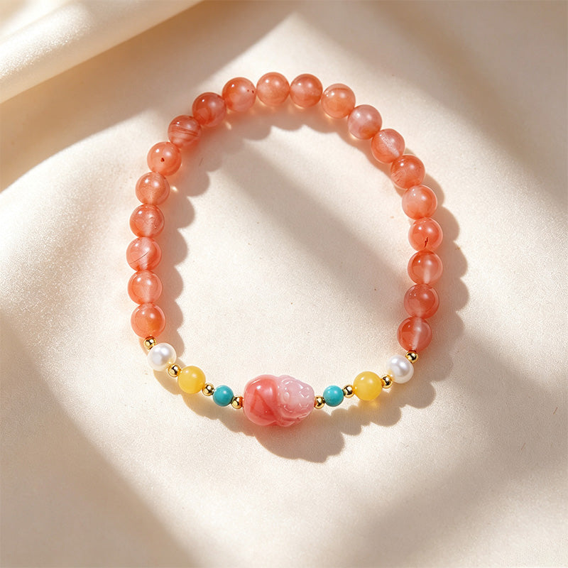 Green Sandalwood &amp; Agate Beaded Bracelet Collection