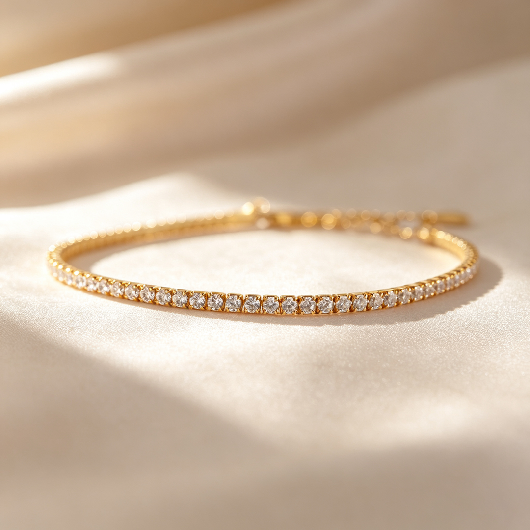 Classic Minimalist Round Cut Tennis Bracelet