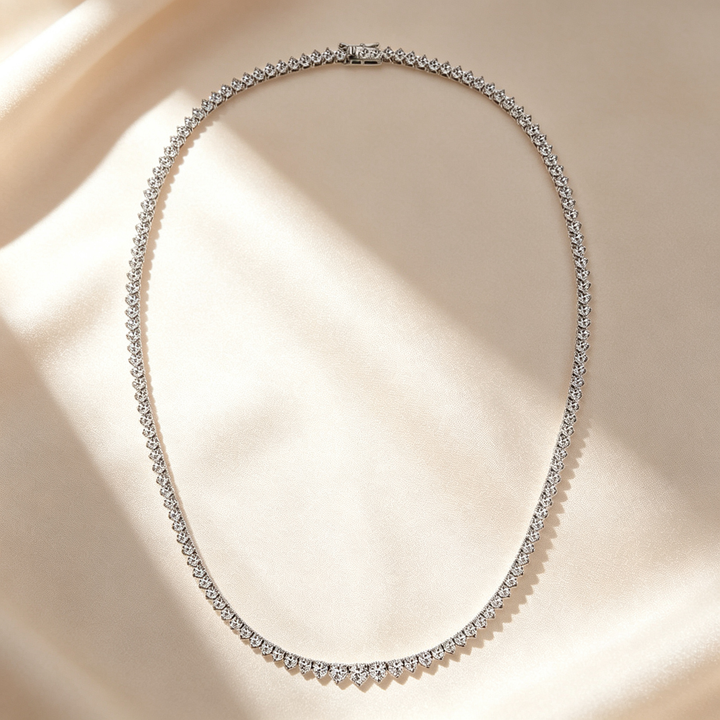 Round Gradient Tennis Necklace