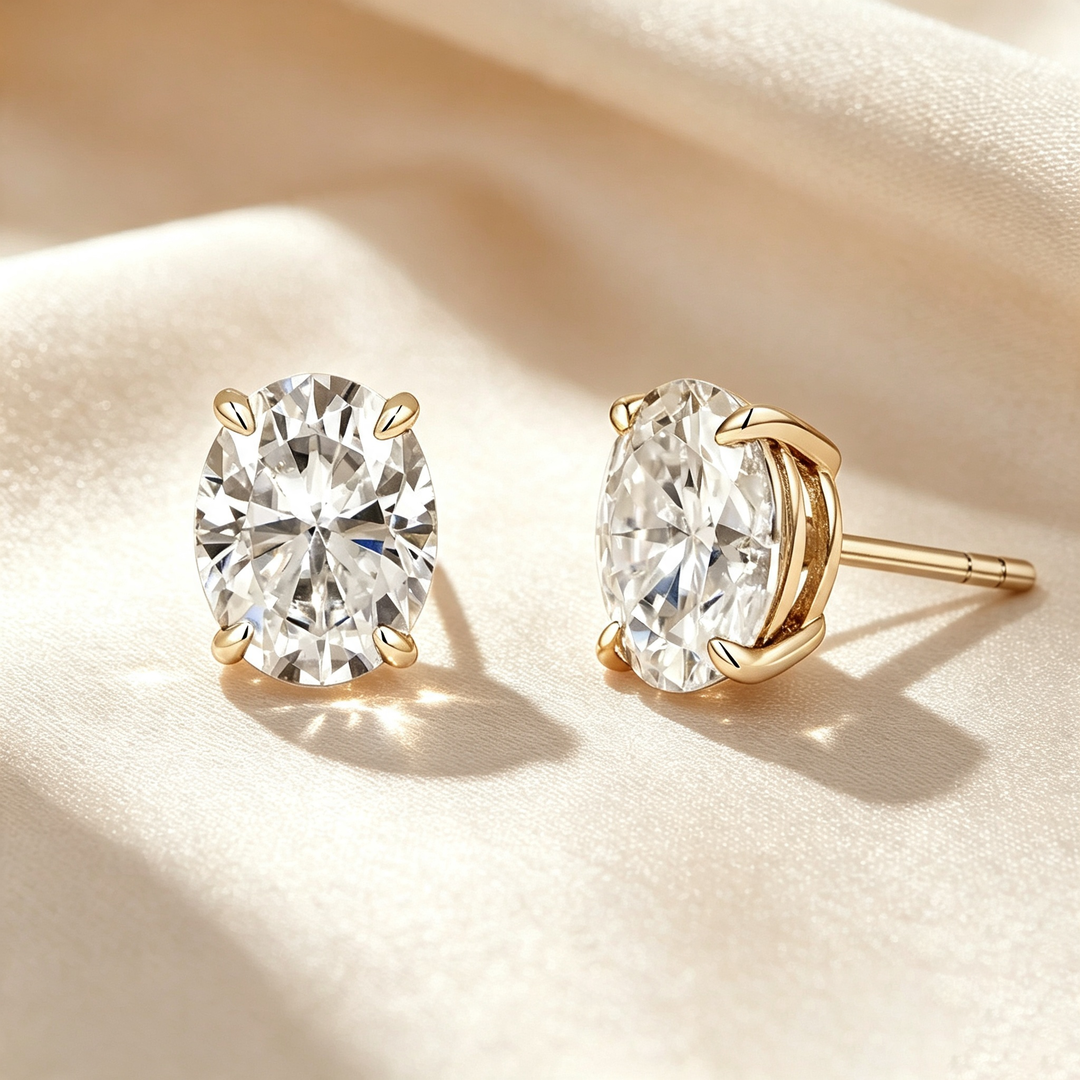 Solitaire Moissanite Stud Earrings Series