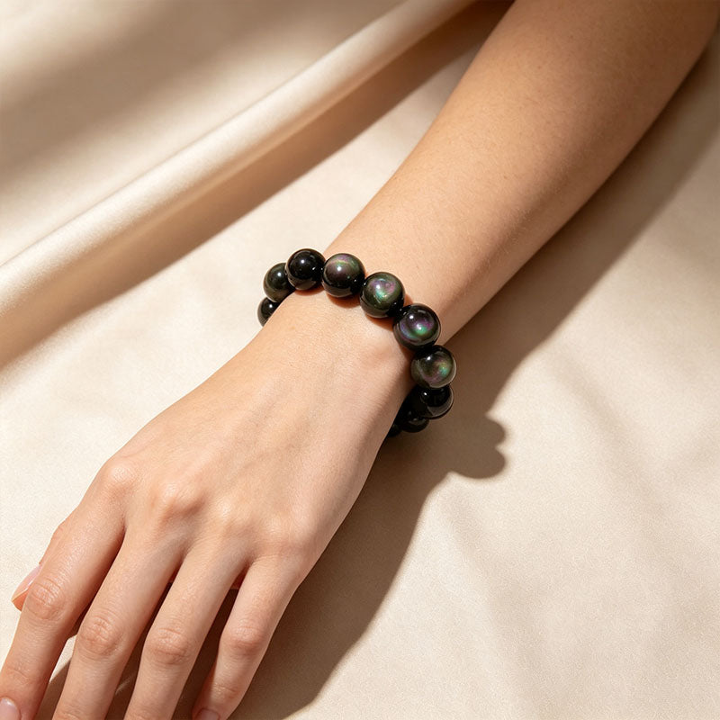 Rainbow Obsidian Beaded Bracelet