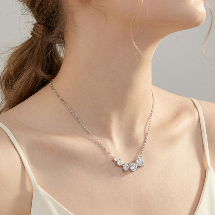 Marquise Leaf Accent Solitaire Moissanite Pendant Necklace