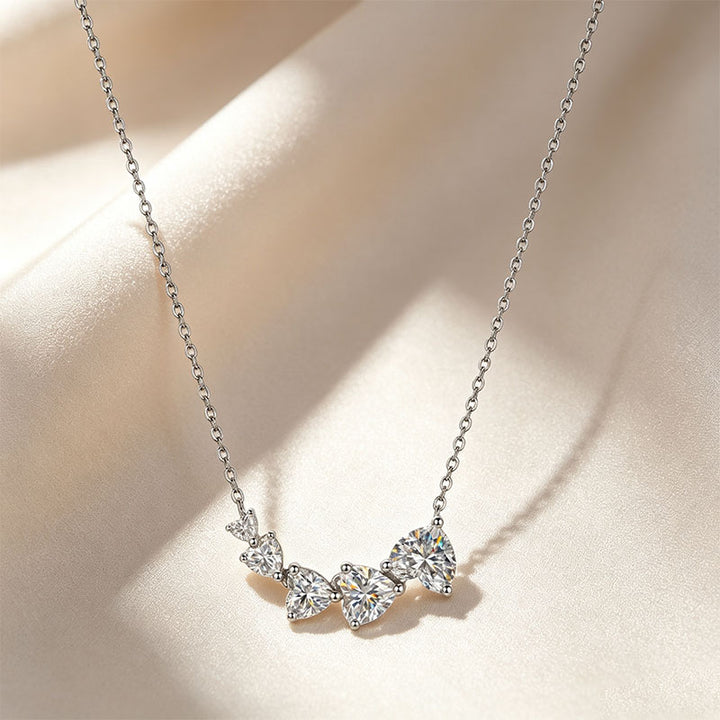 Marquise Leaf Accent Solitaire Moissanite Pendant Necklace