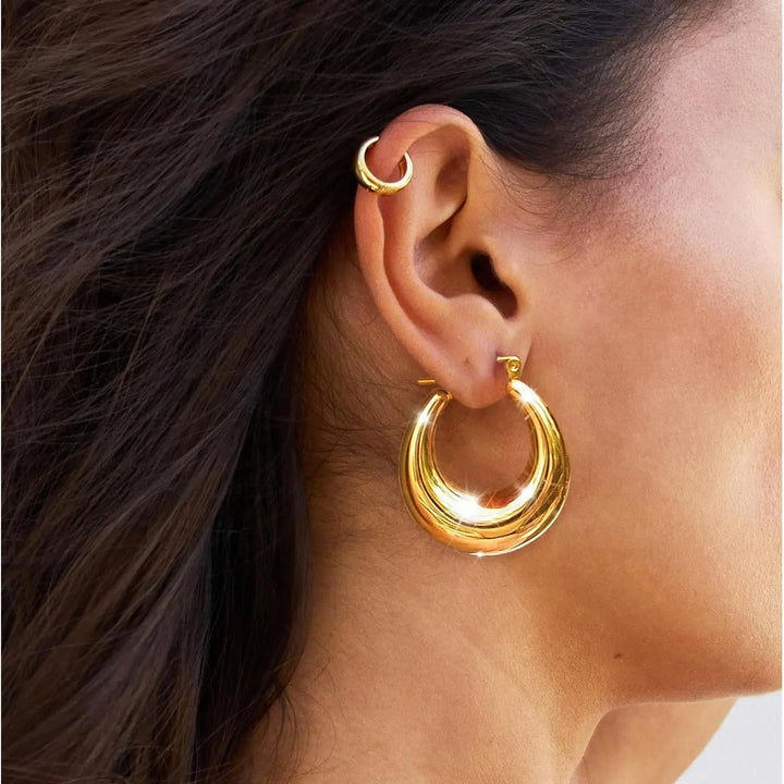 Elegant Classic Smooth Hoop Earrings