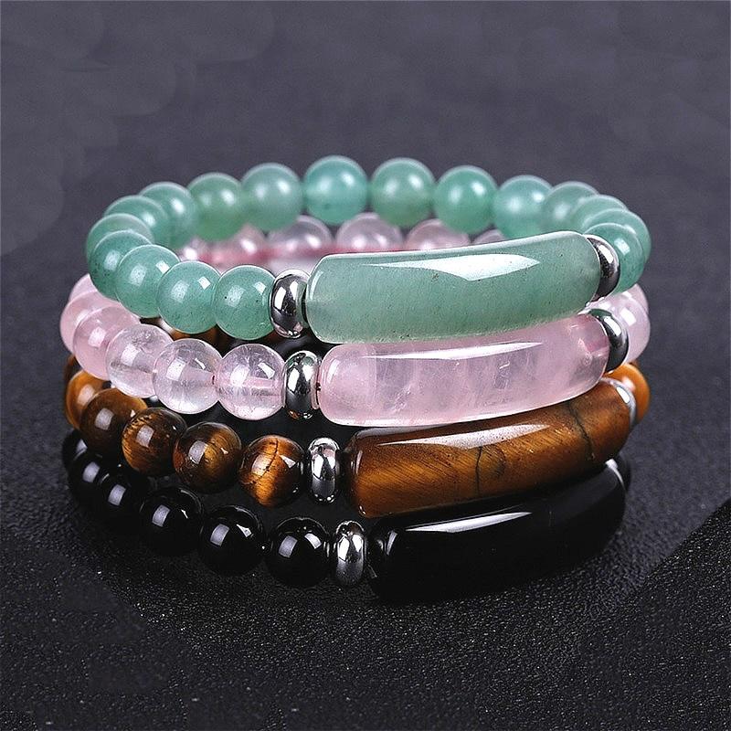 Natural Crystal &amp; Agate Stone Bracelets