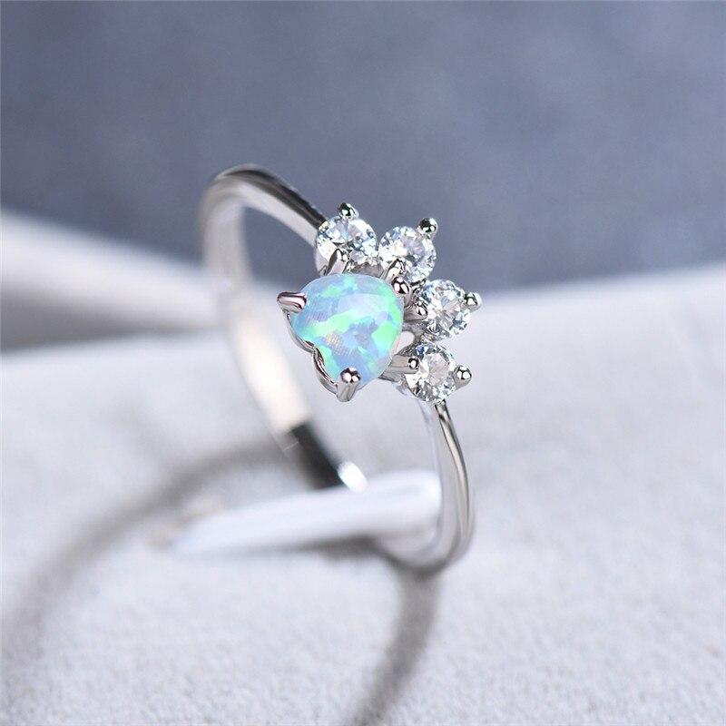 Opal &amp; Crystal Paw Ring