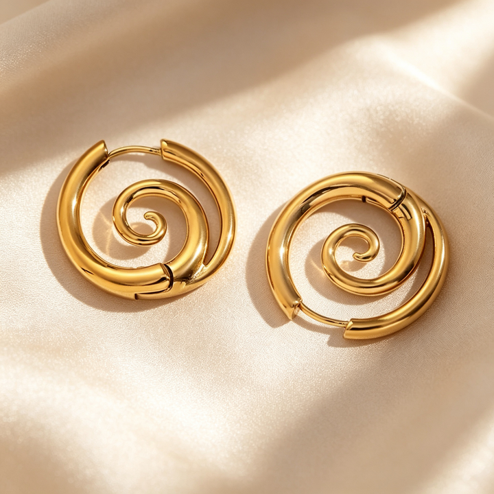 Spiral Swirl Hoop Earrings